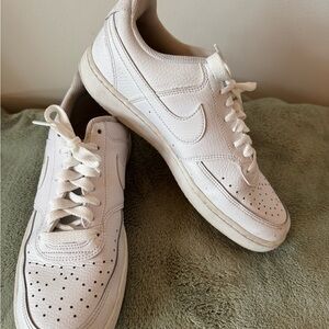 Nike Men's Court Vision White Perforated Sneakers Size 9